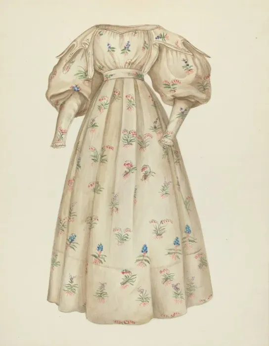 Framed Print : Muslin Dress, 1935 / 1942. Creator: Unknown Framed Print : Muslin Dress, 1935 / 1942. Creator: Unknown