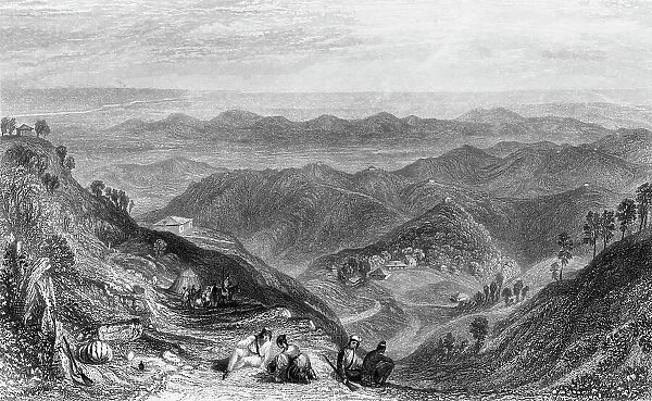 Mussooree and the Dhoon, from Landour, 1845. Creator: Unknown