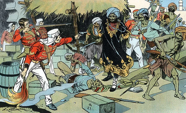 Mutineers attacking the magazine at Delhi, Indian Mutiny, 11 May 1857 (c1900)