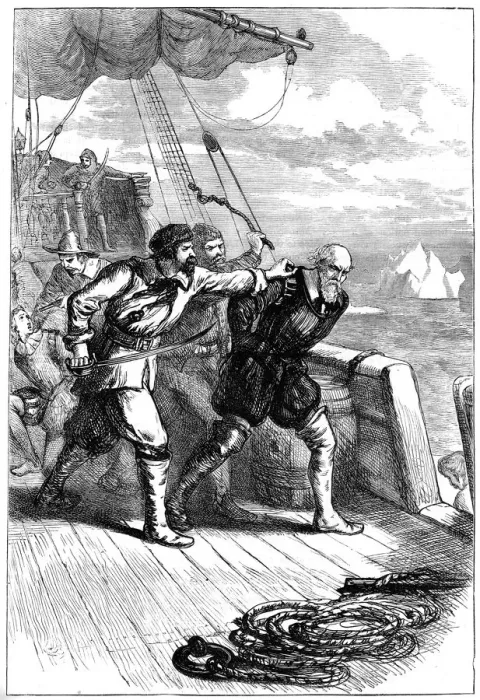 Framed Print : Mutiny on Henry Hudsons ship, 1611 (c1880) Framed Print : Mutiny on Henry Hudsons ship, 1611 (c1880)