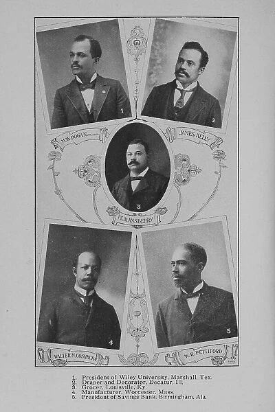 M.W. Dogan ; James Kelly ; E. Hansberry ; Walter M. Coshburn ; W.R. Pettiford, 1902. Creator: Unknown