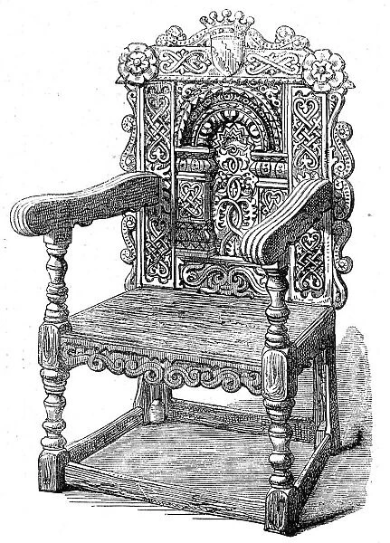 'My Lady's Chair', at Corby Castle, formerly belonging to the Countess of Derwentwater, 1862. Creator: Unknown. 'My Lady's Chair', at Corby Castle, formerly belonging to the Countess of Derwentwater, 1862. Creator: Unknown