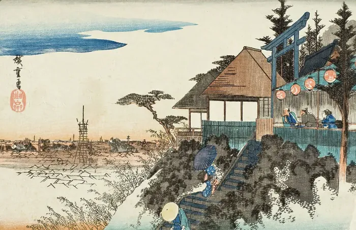 Framed Print : Myojin Shrine, Higashizaka, Kanda, Late 1830s-mid 1840s. Creator: Ando Hiroshige Framed Print : Myojin Shrine, Higashizaka, Kanda, Late 1830s-mid 1840s. Creator: Ando Hiroshige