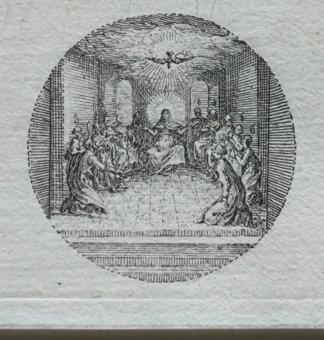 Framed Print : The Mysteries of the Passion: The Descent of the Holy Spirit. Creator: Jacques Callot (French Framed Print : The Mysteries of the Passion: The Descent of the Holy Spirit. Creator: Jacques Callot (French