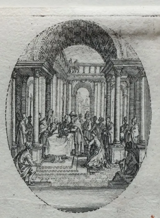 Framed Print : The Mysteries of the Passion: The Presentation in the Temple. Creator: Jacques Callot (French Framed Print : The Mysteries of the Passion: The Presentation in the Temple. Creator: Jacques Callot (French