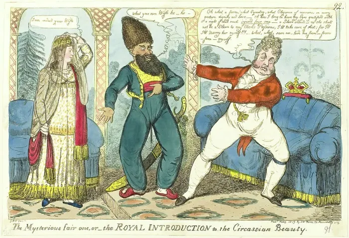 Framed Print : The Mysterious Fair One, published May, 1819. Creator: Isaac Robert Cruikshank Framed Print : The Mysterious Fair One, published May, 1819. Creator: Isaac Robert Cruikshank