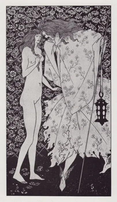 Framed Print : The Mysterious Rose Garden, 1894. Creator: Aubrey Beardsley Framed Print : The Mysterious Rose Garden, 1894. Creator: Aubrey Beardsley