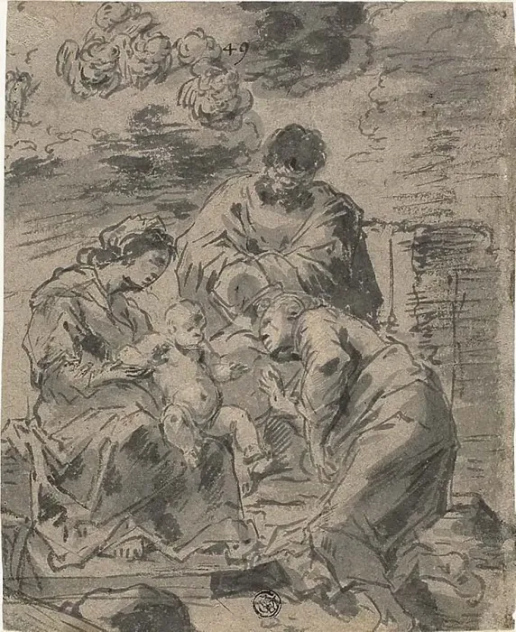 Framed Print : The Mystic Marriage of Saint Catherine, 1660 / 69. Creator: Leonard Bramer Framed Print : The Mystic Marriage of Saint Catherine, 1660 / 69. Creator: Leonard Bramer