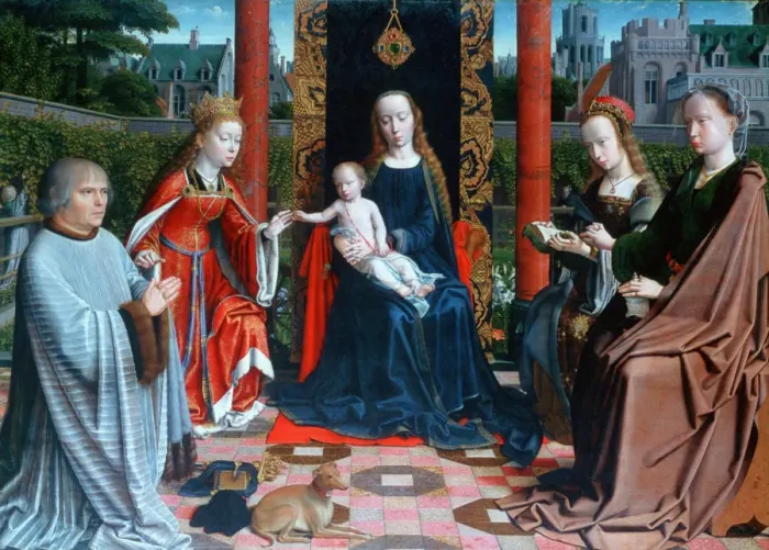 Framed Print : The Mystic Marriage of St Catherine, 1505-1510. Artist: Gerard David Framed Print : The Mystic Marriage of St Catherine, 1505-1510. Artist: Gerard David