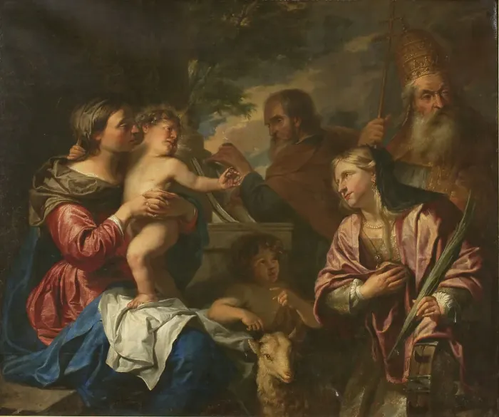 Framed Print : The Mystic Marriage of St Catherine, 1639-1677. Creator: Pieter Thijs Framed Print : The Mystic Marriage of St Catherine, 1639-1677. Creator: Pieter Thijs