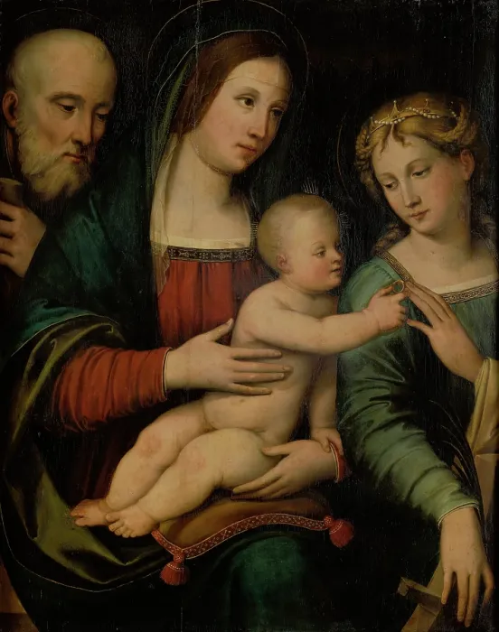 Framed Print : Mystic Marriage of St Catherine of Alexandria, c1540. Creator: Giacomo Francia Framed Print : Mystic Marriage of St Catherine of Alexandria, c1540. Creator: Giacomo Francia