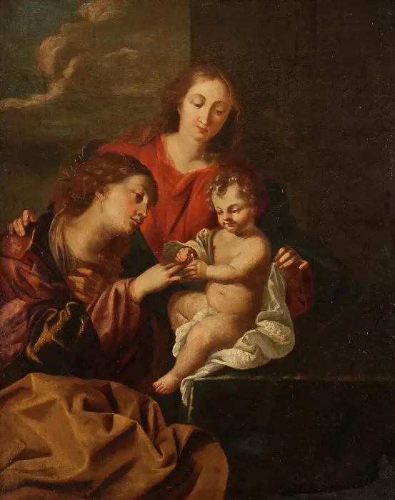 Framed Print : The Mystic Marriage of St Catherine. Creator: Stefano Magnasco