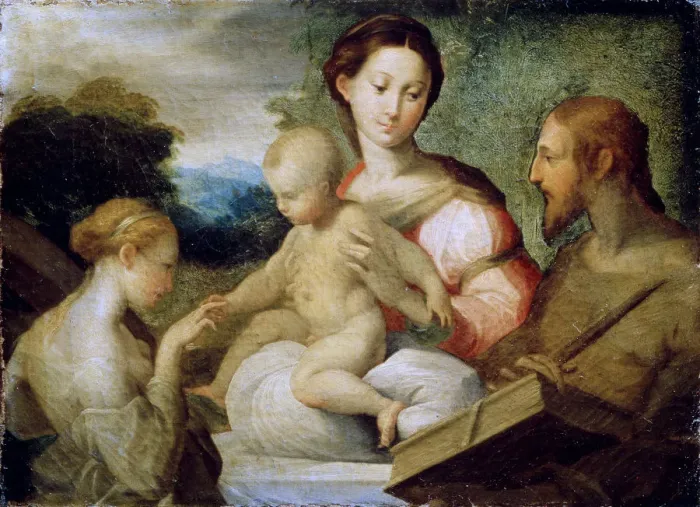 Framed Print : The Mystical Marriage of Saint Catherine, late 1520s. Artist: Parmigianino Framed Print : The Mystical Marriage of Saint Catherine, late 1520s. Artist: Parmigianino