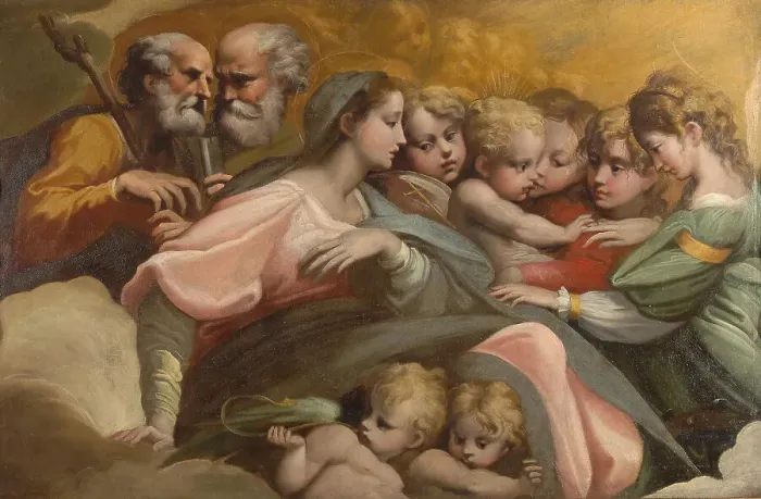 Framed Print : The Mystical Marriage of Saint Catherine, ca 1524. Artist: Parmigianino (1503-1540) Framed Print : The Mystical Marriage of Saint Catherine, ca 1524. Artist: Parmigianino (1503-1540)
