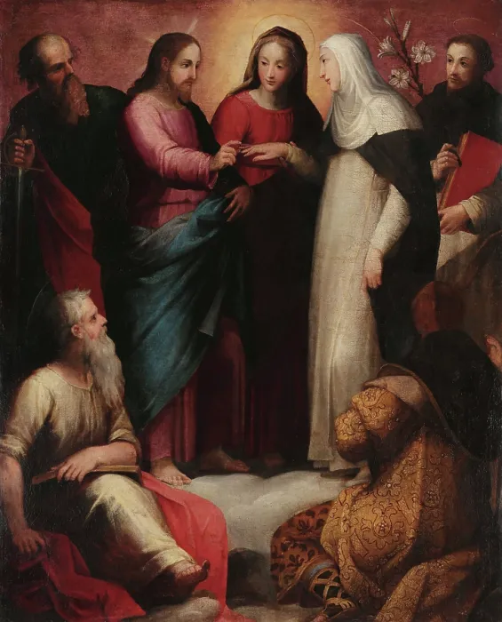 Framed Print : The Mystical Marriage of Saint Catherine, c1595. Creator: Balducci, Giovanni (1560-1631) Framed Print : The Mystical Marriage of Saint Catherine, c1595. Creator: Balducci, Giovanni (1560-1631)