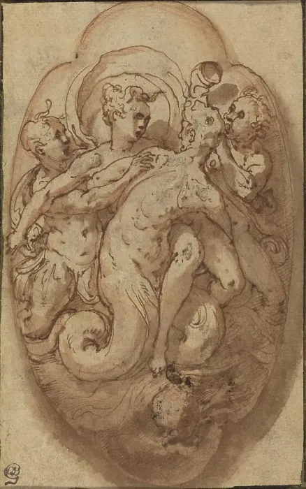 Framed Print : Mythological Figures, c. 1561. Creator: Taddeo Zuccaro Framed Print : Mythological Figures, c. 1561. Creator: Taddeo Zuccaro