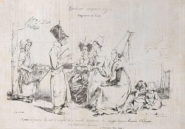 Mythological Gallery: Judgement of Paris, ca. 1829-31. Creator: Pierre Langlumé