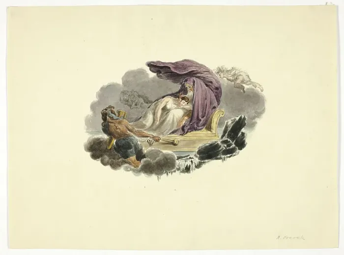 Framed Print : Mythological Scene, 1760-1821. Creator: Nicholas Pocock Framed Print : Mythological Scene, 1760-1821. Creator: Nicholas Pocock