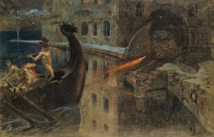 Framed Print : Mythological scene, c1910. Creator: Rothaug, Alexander (1870-1946) Framed Print : Mythological scene, c1910. Creator: Rothaug, Alexander (1870-1946)