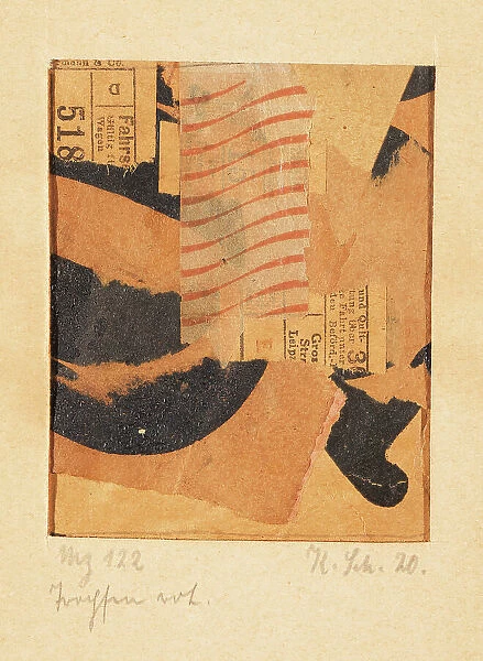 Mz 122 Tropfen rot. (Merzzeichnung), 1920. Creator: Schwitters, Kurt (1887-1948)