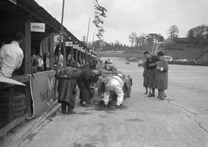Framed Print : N Black and CW Fiennes MG C type in the pits at the JCC Double Twelve race, Brooklands, May 1931 Framed Print : N Black and CW Fiennes MG C type in the pits at the JCC Double Twelve race, Brooklands, May 1931