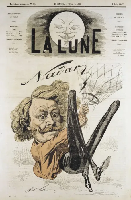 Framed Print : Nadar, French journalist, artist and photographer, 1867. Artist: Andre Gill Framed Print : Nadar, French journalist, artist and photographer, 1867. Artist: Andre Gill