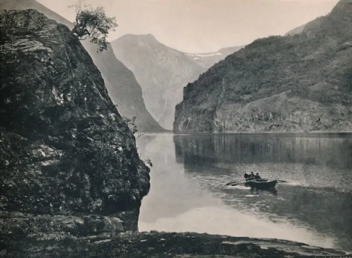 Framed Print : Naeroyfjord, 1914. Creator: Unknown Framed Print : Naeroyfjord, 1914. Creator: Unknown