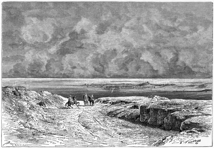 Framed Print : Nafta and the Shott-el-jerid, c1890. Artist: Bertrand Framed Print : Nafta and the Shott-el-jerid, c1890. Artist: Bertrand