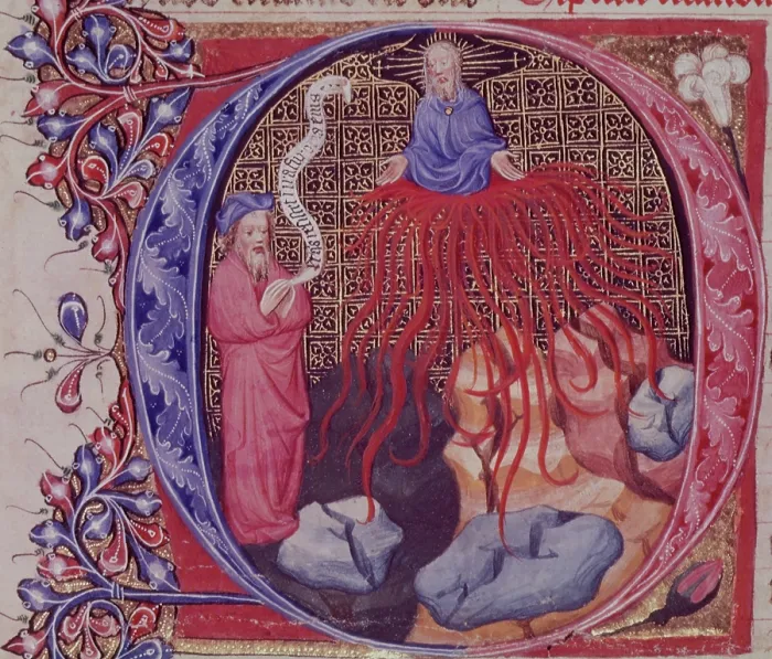 Framed Print : Nahum predicting the destruction of Nineveh, c1405-c1415. Creator: Unknown Framed Print : Nahum predicting the destruction of Nineveh, c1405-c1415. Creator: Unknown