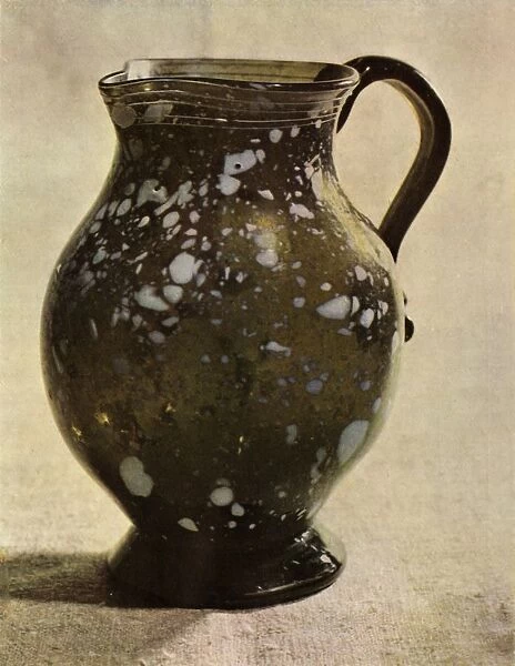 Nailsea jug, late 18th-early 19th century, (1946). Creator: Unknown