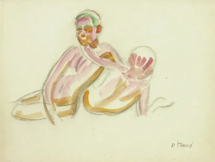 Framed Print : Two naked boys, c1910s. Creator: Verner Thome Framed Print : Two naked boys, c1910s. Creator: Verner Thome