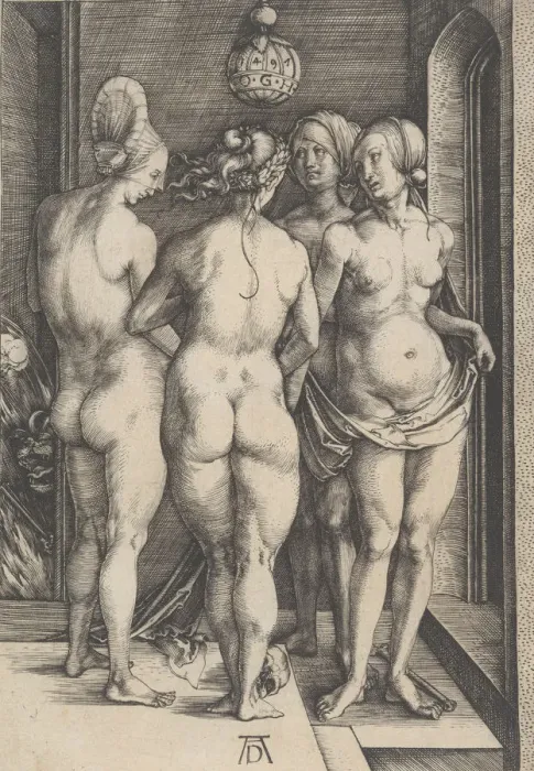 Framed Print : Four Naked Women, 1497. 1497. Creator: Albrecht Durer Framed Print : Four Naked Women, 1497. 1497. Creator: Albrecht Durer