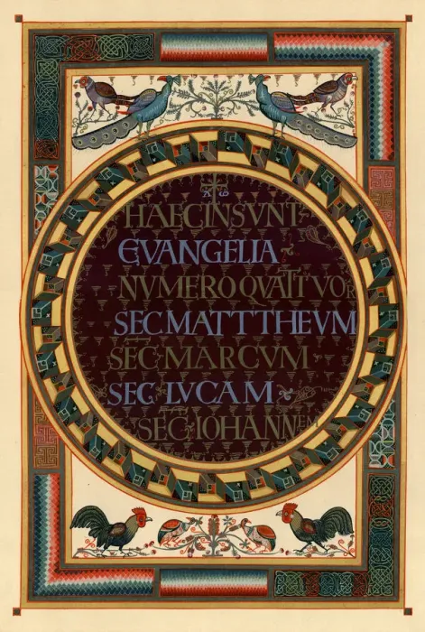 Framed Print : Names of the four Evangelists, c800 AD Framed Print : Names of the four Evangelists, c800 AD