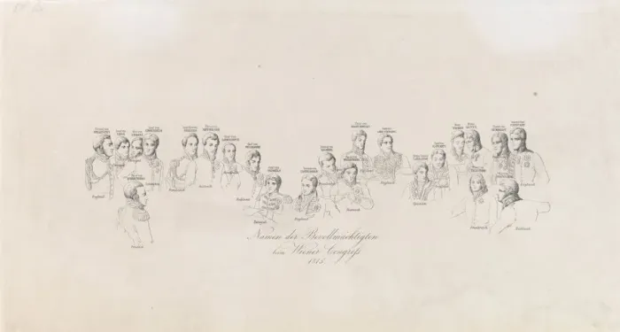 Framed Print : Names of plenipotentiaries of the Congress of Vienna, 1815, 1819 Framed Print : Names of plenipotentiaries of the Congress of Vienna, 1815, 1819