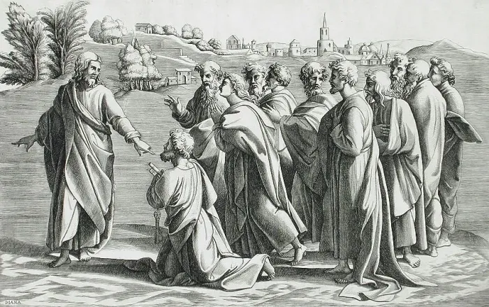 Framed Print : The Naming of Peter, before 1580. Creator: Diana Mantuana