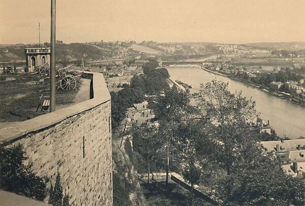 Namur. Tourelle des Guetteurs et Confluent de Sambre et Meuse, c1900