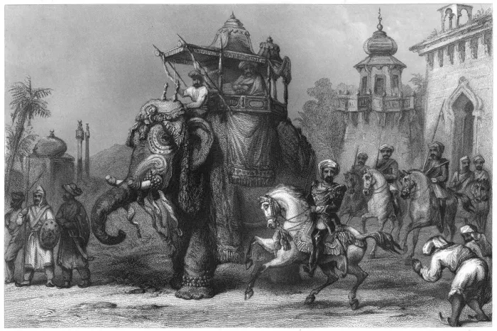 Framed Print : The Nana Sahib with his escort, c1860 Framed Print : The Nana Sahib with his escort, c1860