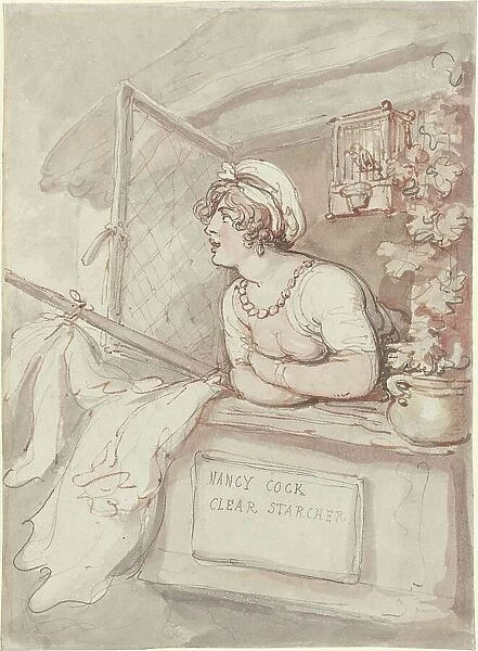 Nancy Cock - Clear Starcher, c. 1815. Creator: Thomas Rowlandson