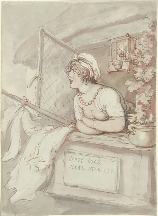 Framed Print : Nancy Cock - Clear Starcher, c. 1815. Creator: Thomas Rowlandson Framed Print : Nancy Cock - Clear Starcher, c. 1815. Creator: Thomas Rowlandson