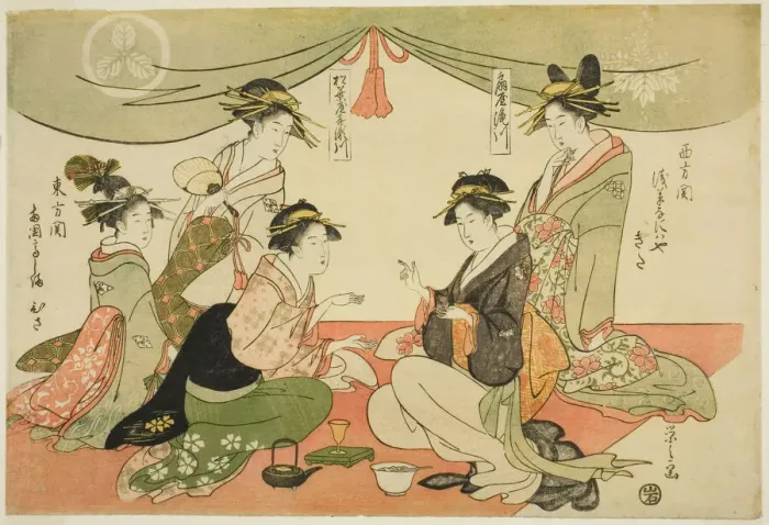 Framed Print : Naniwaya Okita and Takashima Ohisa playing a game of ken, c. 1793 / 94. Creator: Hosoda Eishi Framed Print : Naniwaya Okita and Takashima Ohisa playing a game of ken, c. 1793 / 94. Creator: Hosoda Eishi