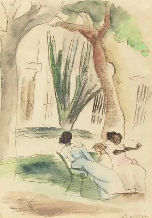 Framed Print : Nannies with a Child, 1917. Creator: Jules Pascin Framed Print : Nannies with a Child, 1917. Creator: Jules Pascin