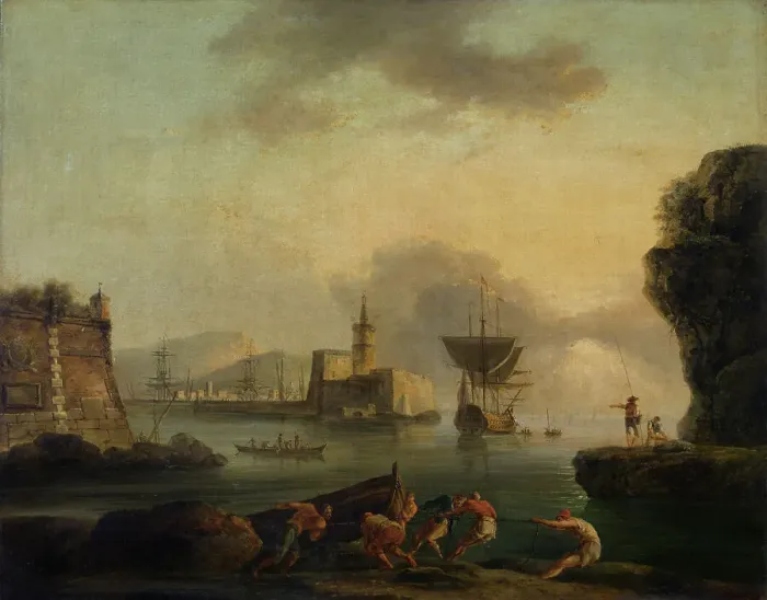 Framed Print : Naples, 1734-1740. Creator: Claude-Joseph Vernet Framed Print : Naples, 1734-1740. Creator: Claude-Joseph Vernet