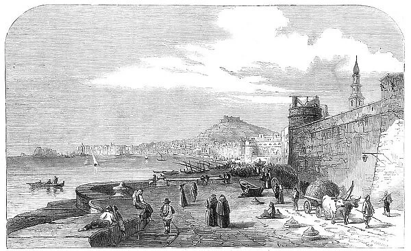 Naples, from the Castel del Carmine - from a drawing by S. Read, 1860. Creator: W Thomas
