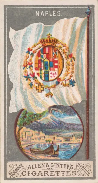 Framed Print : Naples, from the City Flags series (N6) for Allen & Ginter Cigarettes Brands, 1887 Framed Print : Naples, from the City Flags series (N6) for Allen & Ginter Cigarettes Brands, 1887