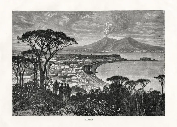 Framed Print : Naples, Italy, 1879. Artist: Charles Barbant Framed Print : Naples, Italy, 1879. Artist: Charles Barbant