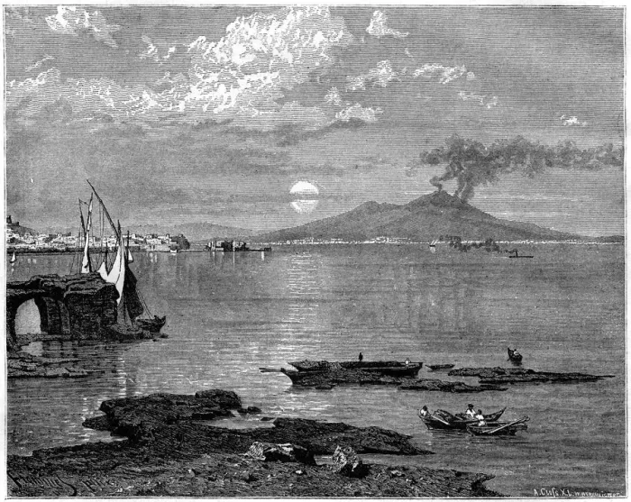 Framed Print : Naples and Mount Vesuvius, from Pausilippe, Italy, 19th century Framed Print : Naples and Mount Vesuvius, from Pausilippe, Italy, 19th century