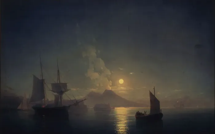 Framed Print : Naples by night, 1850. Artist: Aivazovsky, Ivan Konstantinovich (1817-1900) Framed Print : Naples by night, 1850. Artist: Aivazovsky, Ivan Konstantinovich (1817-1900)