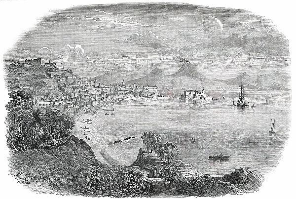 Naples. Vesuvius in the Distance - from an original sketch, 1850. Creator: Unknown