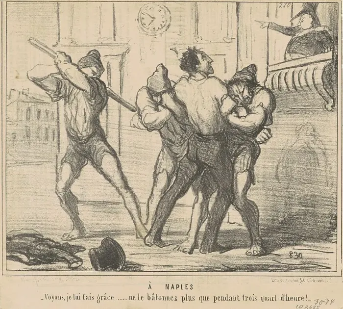 Framed Print : A Naples: Voyons, je lui fais grace... 19th century. Creator: Honore Daumier Framed Print : A Naples: Voyons, je lui fais grace... 19th century. Creator: Honore Daumier