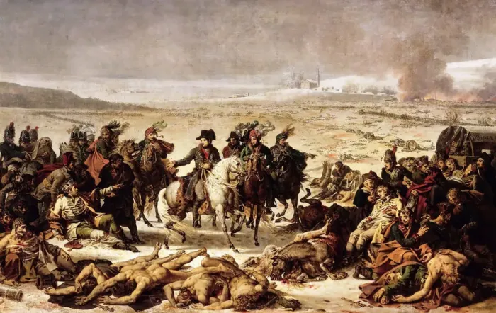 Framed Print : Napoleon on the Battlefield of Eylau, 9 February 1807. Artist: Meynier, Charles (1768-1832) Framed Print : Napoleon on the Battlefield of Eylau, 9 February 1807. Artist: Meynier, Charles (1768-1832)